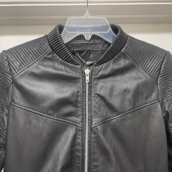 MANGO Genuine Leather Collection Black Leather Jacket - Picture 2 of 9